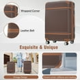 thumbnail image 5 of MAYEERTY Vintage 3-Piece Luggage Set: 20"+ Expandable 28" Hardside Suitcase + Cosmetic Case, TSA Lock & Spinner Wheels, Brown, 5 of 9