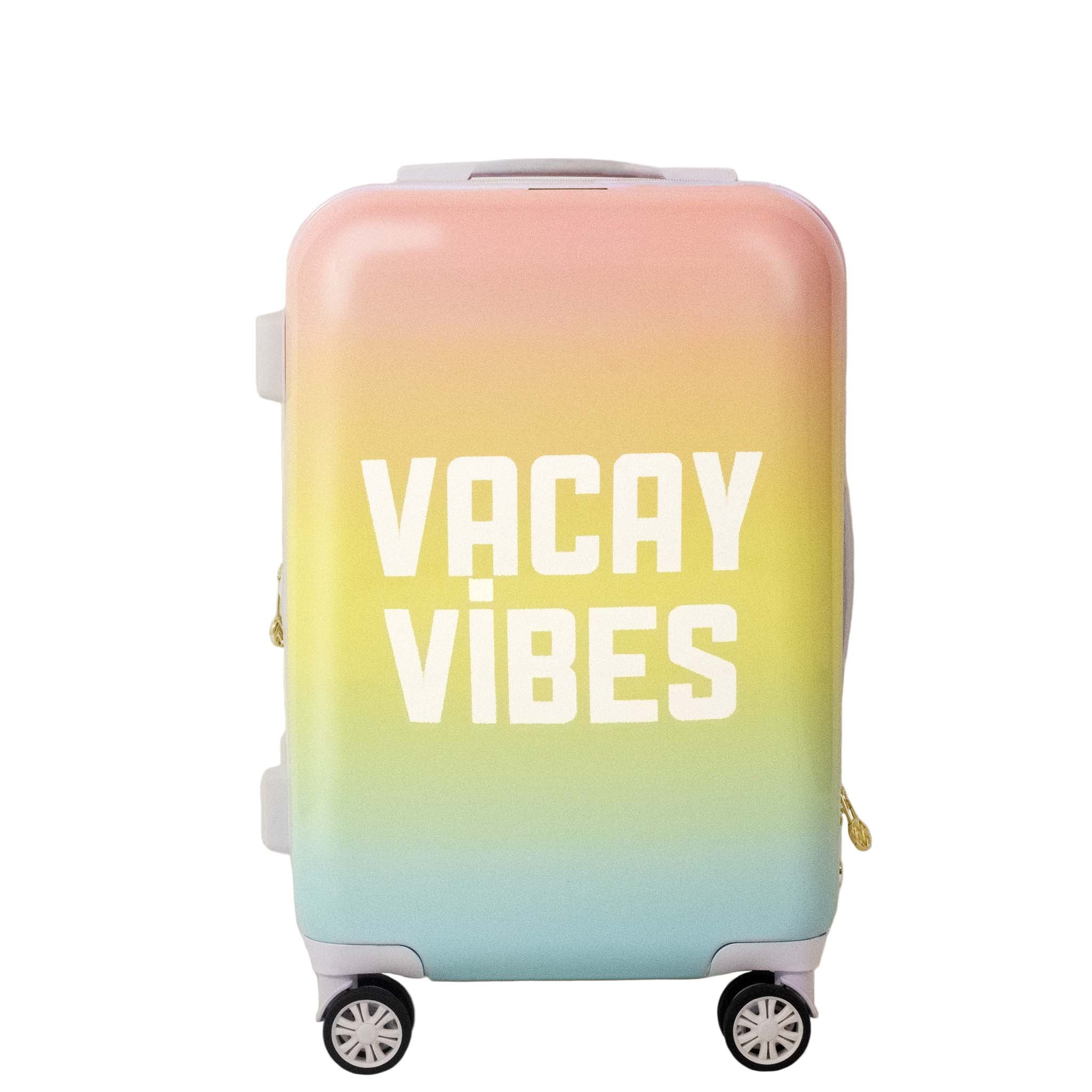 on vacay pink suitcase