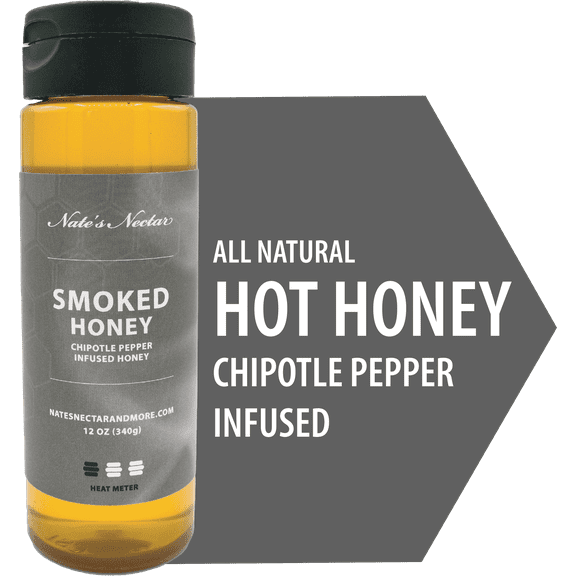Smoked Honey, Chipotle Pepper Infused, Nate's Nectar, 12 oz