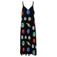 thumbnail image 5 of Space System Dress Colorful Planets Korean Fashion V Neck Boho Beach Long Dresses Female Custom Kawaii Maxi Dress Big Size, 5 of 7
