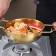 thumbnail image 4 of Korean Ramen Cooking Pot, Stainless Steel Seafood Hot Pot Copper Pan With Handle For Kitchen Cookware Induction Cooktop, 4 of 8