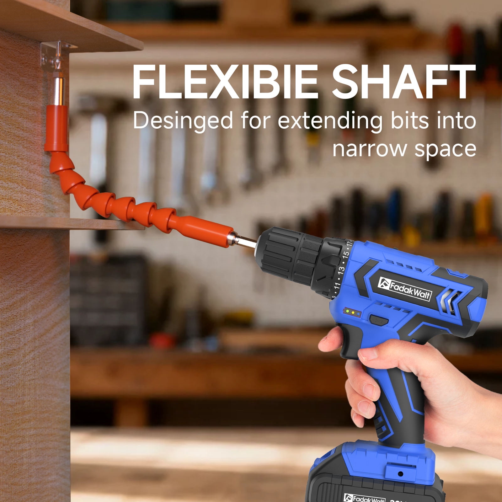 20V MAX Cordless Drill Set with Battery & Charger, 280 in-lbs Power Drill Kit, 2-Speed (0-1400 RPM), 21+1 Torque, 3/8" Keyless Chuck, 30pc Drill/Driver Bits, LED Light for Wood/Metal/Concrete