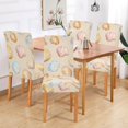 thumbnail image 2 of Yayeee 4 Pack Dining Chair Covers Stretch Parson Chairs Slipcovers Seat Protector, Watercolor Seashell, 2 of 6