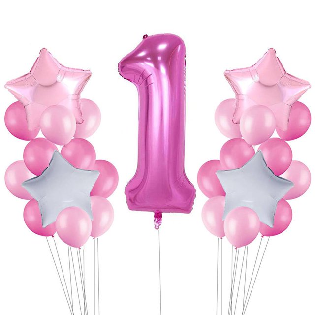 Billuyoard 11/25 Uds. Globo de látex transparente de ágata de mármol conjunto de confeti de lentejuelas cumpleaños fiesta de aniversario número Kits de decoración para fiestas rosado Billuyoard JJ15589-09