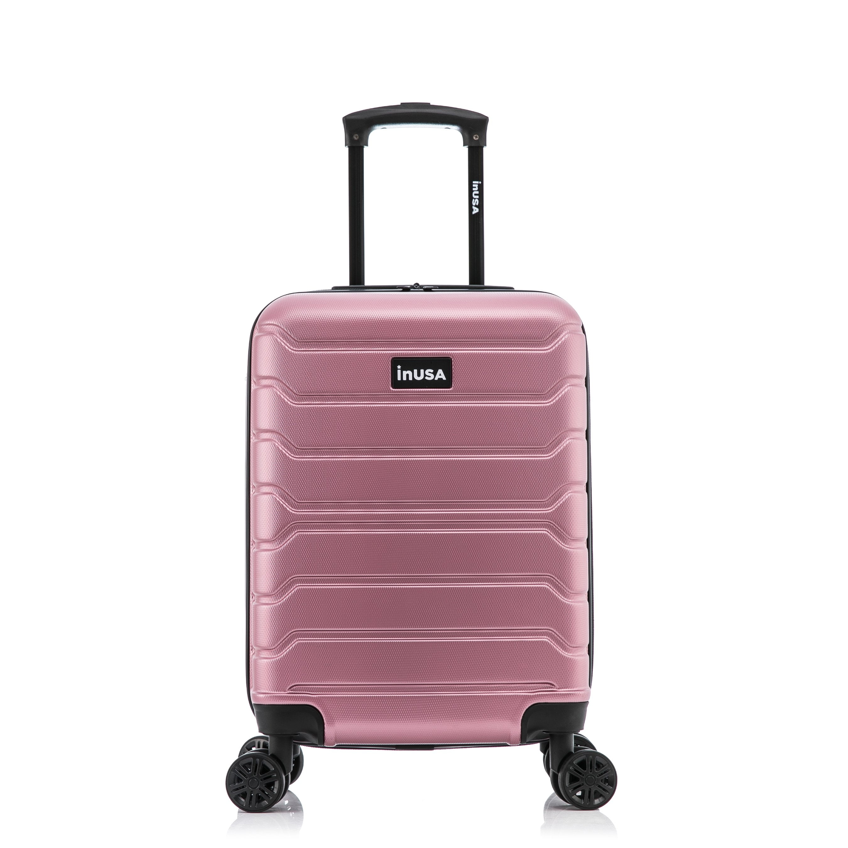 InUSA Trend 20" Hardside Lightweight Luggage with Spinner Wheels, Handle, and Trolley, Rose Gold