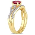 thumbnail image 3 of Everly Women's Created Ruby 10k Yellow Gold Bridal Set, 3 of 8
