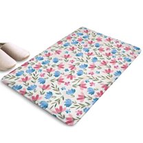 Pioneer Flower Floral Print Flannel Non Slip Door Rugs,Washable Door Mats Indoor,Decorative Door Mats,Dirt-Resistant and Absorbent Doormat for Entrance,Bedroom,Kitchen,Bathroom,23.5"x16"