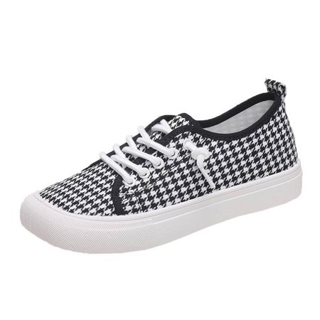 

Ykohkofe Fashion Spring And Summer Women Casual Shoes Canvas Flat Solid Color Simple Style Lace Up Shoes