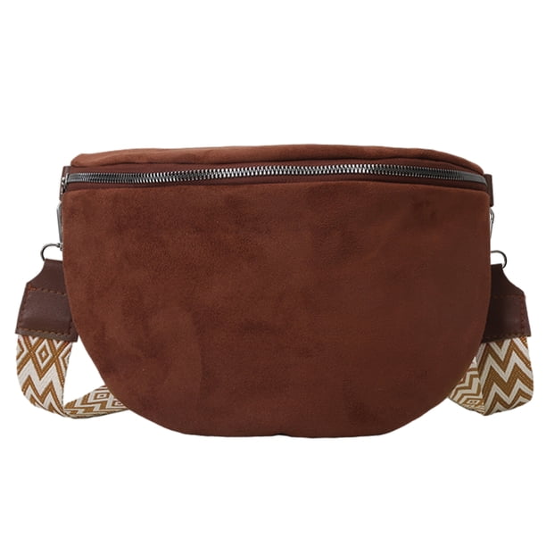 Riñonera para mujer bolso de pecho de cuero PU monedero bolso elegante de Color sólido