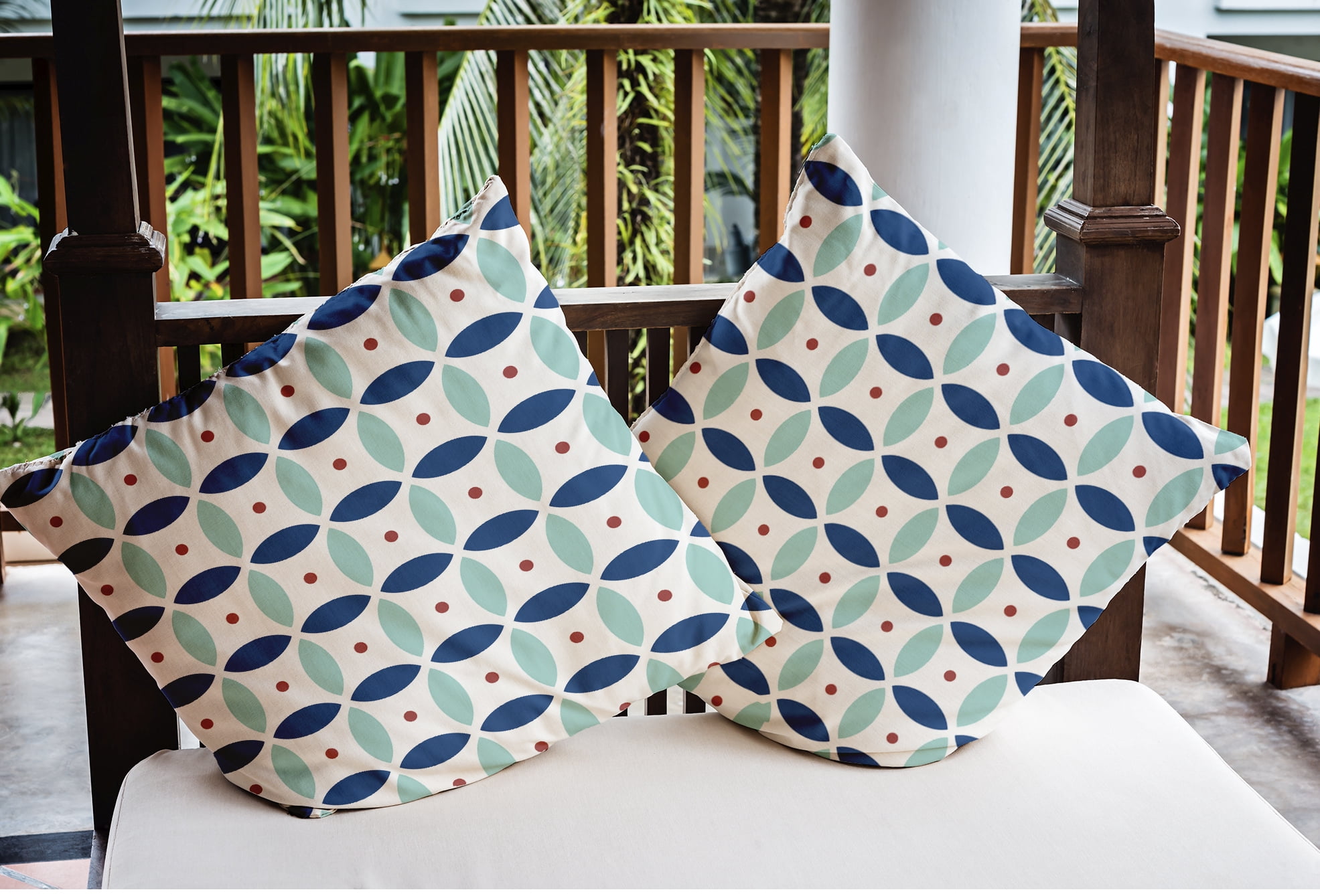 Simply Daisy 20 in x 20 in Scandinavian Blue Geometric Polyester Throw Pillow