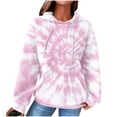thumbnail image 1 of Économies d'Automne! srobpty Chandail en Molleton à Manches Longues pour Femmes, Chandails en Molleton Décontractés à Manches Longues Col Rond Blouse Unie avec Capuche et Poche Rose, P, 1 of 4