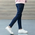 thumbnail image 5 of Byoo Big Girls Denim Pants Solid Color Skinny Tights Leggings Warm Thickened Stretch Casual Trousers for Kids, 5 of 9