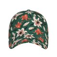 thumbnail image 2 of Naloa Original Classic Low Profile Hat Men Women Baseball Cap Dad Hat Adjustable Unconstructed Lilies Flowers Print Cap, 2 of 9