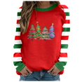 thumbnail image 1 of EHQJNJ Chandail en Molleton Femme Mignon Imprimé Joyeux Noël Col Rond Pull Décontracté Manches Longues Blouse Ample Sans Capuche, 1 of 4