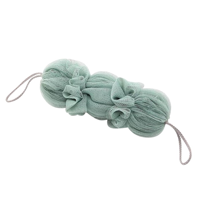Fiudx Esponja de Baño de Lufa Larga, Esponja Exfoliante de Polietileno Suave, Diseño de Malla Flexible, Cordón Práctico para Colgarla Fácilmente, Ideal para La Ducha, Suave con La Piel, Color Verde,