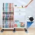 thumbnail image 4 of TC-HOMENY Craft Gift Wrapping Storage Cart, Storage Organizer with Wheels for Craft Room, Cake Shop & Flower Store, Multi-Purpose Holder for Ribbons, Ties & Scarves, White, 4 of 10