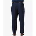 thumbnail image 4 of Big & Tall Haggar Premium Comfort Expandable-Waist Classic-Fit Stretch Pleated Dress Pants Blue, 4 of 4