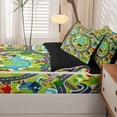 thumbnail image 5 of Manfei Boys City Map Zipper Full Size Comforter Sets with Fitted Sheet and 2 Pillowcases,Green Trees Pattern Zipper Bedding Set,Gray,Black Reversible,4pcs, 5 of 8