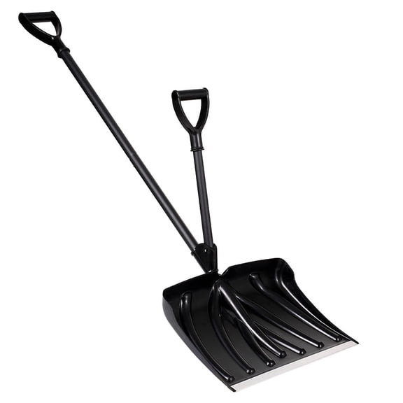 Vivicreate Adjustable Snow Shovel with Dual Handles, Lightweight Snow Removal Shovel with Metal Edge Blade for Driveway, Sidewalk & Car