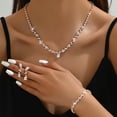 thumbnail image 3 of AEXTO Bride Crystal Necklace Earrings Set Bridal Wedding Jewelry Sets Rhinestone Choker Necklace Costume Jewelry Set for Women and Brides, 3 of 5