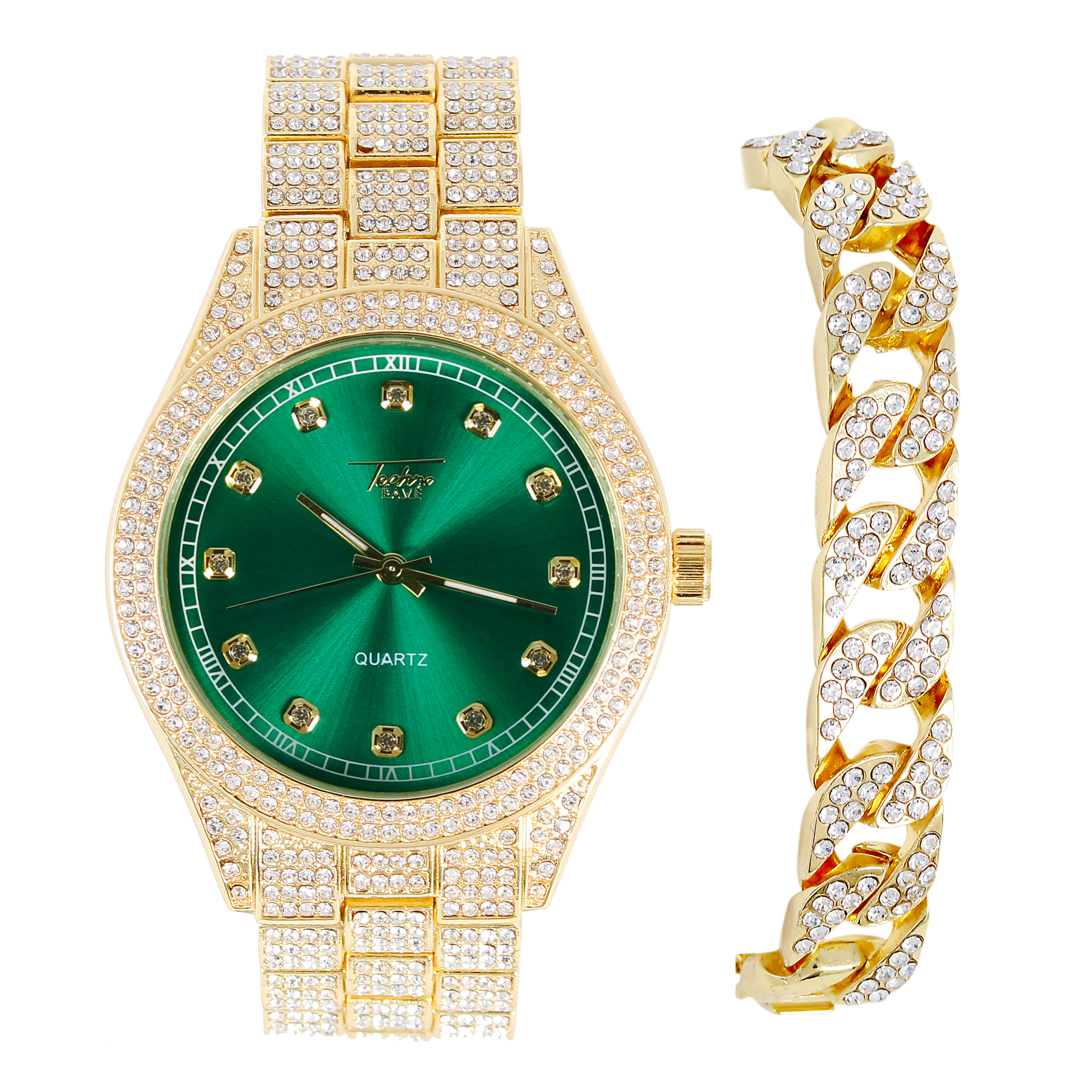 Reloj de Oro para Hombre con Esfera Esmeralda y Guatemala Ubuy