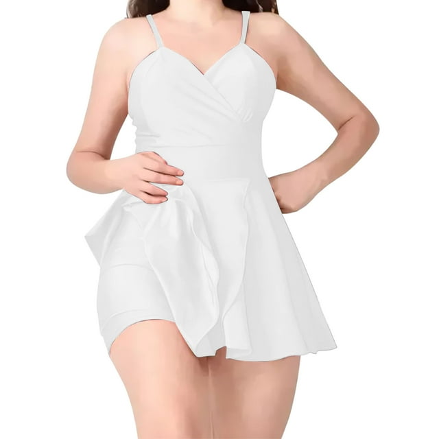 Gspmoly Robes d'Été pour Femmes 2025, Robe à Bretelles à Col en V pour Femmes Robe Satinée Ajustée Robe Courte Aguichant Robes de Cocktail pour Femmes Économies d'Été