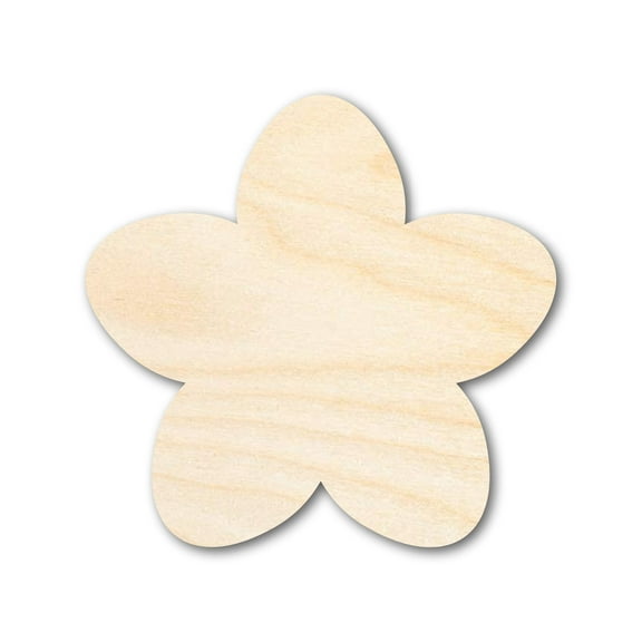 Unfinished Wood Cherry Blossom Shape | DIY Japan Flower Craft Cutout 16" / 1/8"