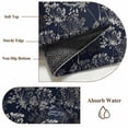 thumbnail image 6 of Round Area Rug 6 Ft, Vintage Flowers Washable Non-Slip Circle Carpet for Living Room/Bedroom, Dark Blue Dandelion Plants Pastoral Botanical Low-Profile Indoor Mats Collection Rugs for Residential, 6 of 8