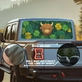 thumbnail image 2 of SEANATIVE Truck Rear Window Decal 66.9" x 22.4" Easy to Install Car Decor St. Patrick's Day Graphic Decal for Pickup Truck SUV Back Window, Cartoon Highland Cow Shamrock Green, 2 of 7