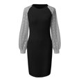 thumbnail image 4 of TopLLC Longues Robe à Manches à Col Rond Mode Femmes Chandail à Manches Longues Patchwork Décontracté Robe Chandail à Col 0 Robe Femmes, 4 of 5