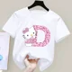 thumbnail image 3 of Camiseta de manga corta de algodón para niños con letras de Hello Kitty, camiseta de verano para niños de Sanrio, ropa suave con forma de corazón para niñas, regalo de cumpleaños kawaii, 3 of 5
