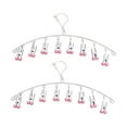 thumbnail image 1 of 2pcs Stainless Steel Drying Rack with 8 Clothespins Windproof for Sock, 1 of 5