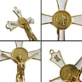 thumbnail image 7 of Golden St Benedict Crucifix Metal Wall Art, 7.8x4.1 Inch Cross, White Wall Decor, Saint Benedic Cross for Home Decoration, Catholic Gift, 7 of 7