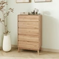 thumbnail image 5 of FIAKOA Bedroom Dresser Set & Nightstands Set, 4 Piece Farmhouse Complete Bedroom Furniture Set with Spacious Storage, Nature, 5 of 9