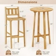 thumbnail image 3 of Costway Ensemble de Bar de Patio 3 Pcs Table de Cocktail Ronde avec 2 Tabourets de Bar Sans Accoudoirs, 3 of 9