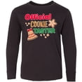 thumbnail image 3 of Inktastic Christmas Official Cookie Taster with Bell and Star Cookie Long Sleeve Youth T-Shirt, 3 of 5