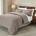thumbnail image 2 of Superior Solid Cotton Flannel Duvet Cover Set, Full/ Queen, Grey, 2 of 9