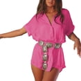 thumbnail image 2 of LYMAYTER Robe à Revers Confortable pour Femmes, Robe d'Été Ample et Fine, Tenue Décontractée, 2 of 6