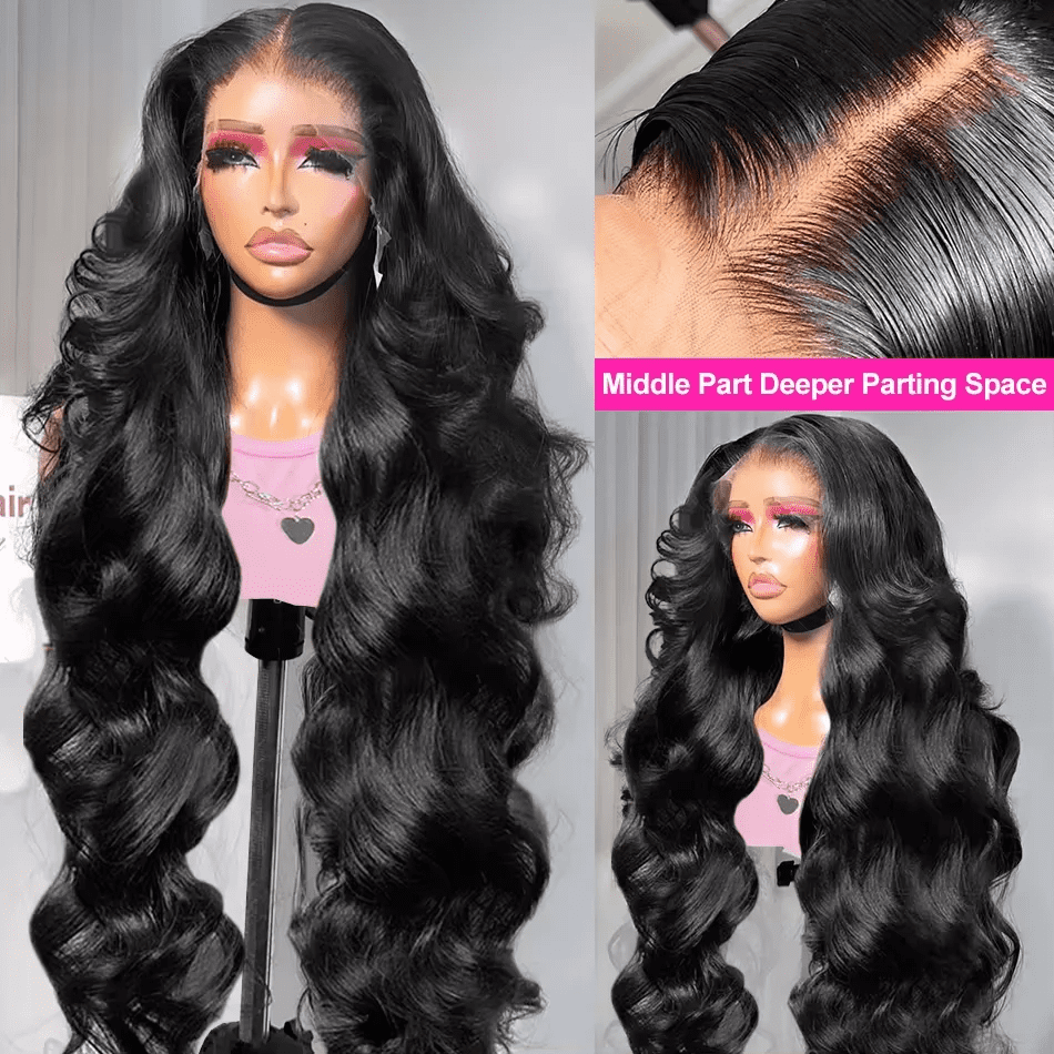 HD Body Wave Lace Front Human Hair Wigs 13x6 Lace Frontal Wig Pre Plucked With Baby Hair Brazilian Virgin Human Hair For Women's Daliy Wear 200% Density Glueless Wigs