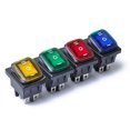 thumbnail image 2 of 4Pcs Rocker Toggle Switch On-Off-On 6 12V DC Car Boat Automobiles Waterproof LED Latching Switches (Blue, Red, Green, Yellow Lights), 2 of 9