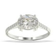 thumbnail image 1 of Dazzling Art Deco 1.50 Carat Oval Cut Diamond Moissanite Unique Engagement Ring, Wedding Ring in 925 Sterling Silver With 18k White Gold Plating Gift For Woman, Promise Ring, Anniversary Gift, 1 of 3