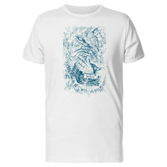 Blue Paint Of A Lion T-Shirt Men -Image by Shutterstock, Male XX-Large
