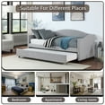 thumbnail image 5 of Twin Size Upholstered Daybed with Trundle, Sofa Bed Day Bed Frame Extendable Sofa Sleeper Daybed, 5 of 8
