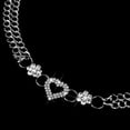 thumbnail image 1 of destyer Crystal Flower Heart Ladies Waist Chain Belt in Silver, 1 of 9
