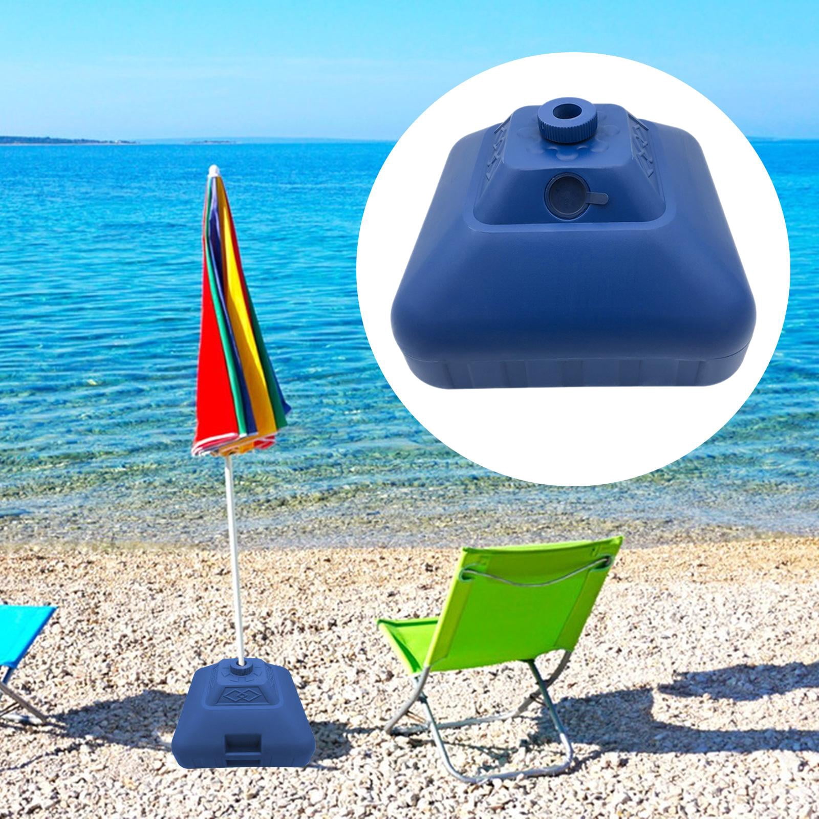 figatia Water Fillable Umbrella Base Parasol Holder, Square Patio Umbrella Holder Outdoor Umbrella Stand for Yard Lawn Beach Poolside Blue