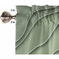 thumbnail image 5 of Sage Green Grey Ombre Kitchen Curtains Set Small Half Curtains 24 Inches Length, Modern Abstract Art Aesthetics Rod Pocket Window Treatment Bedroom Tiers and Valance Set for Cafe Bathroom, 5 of 6