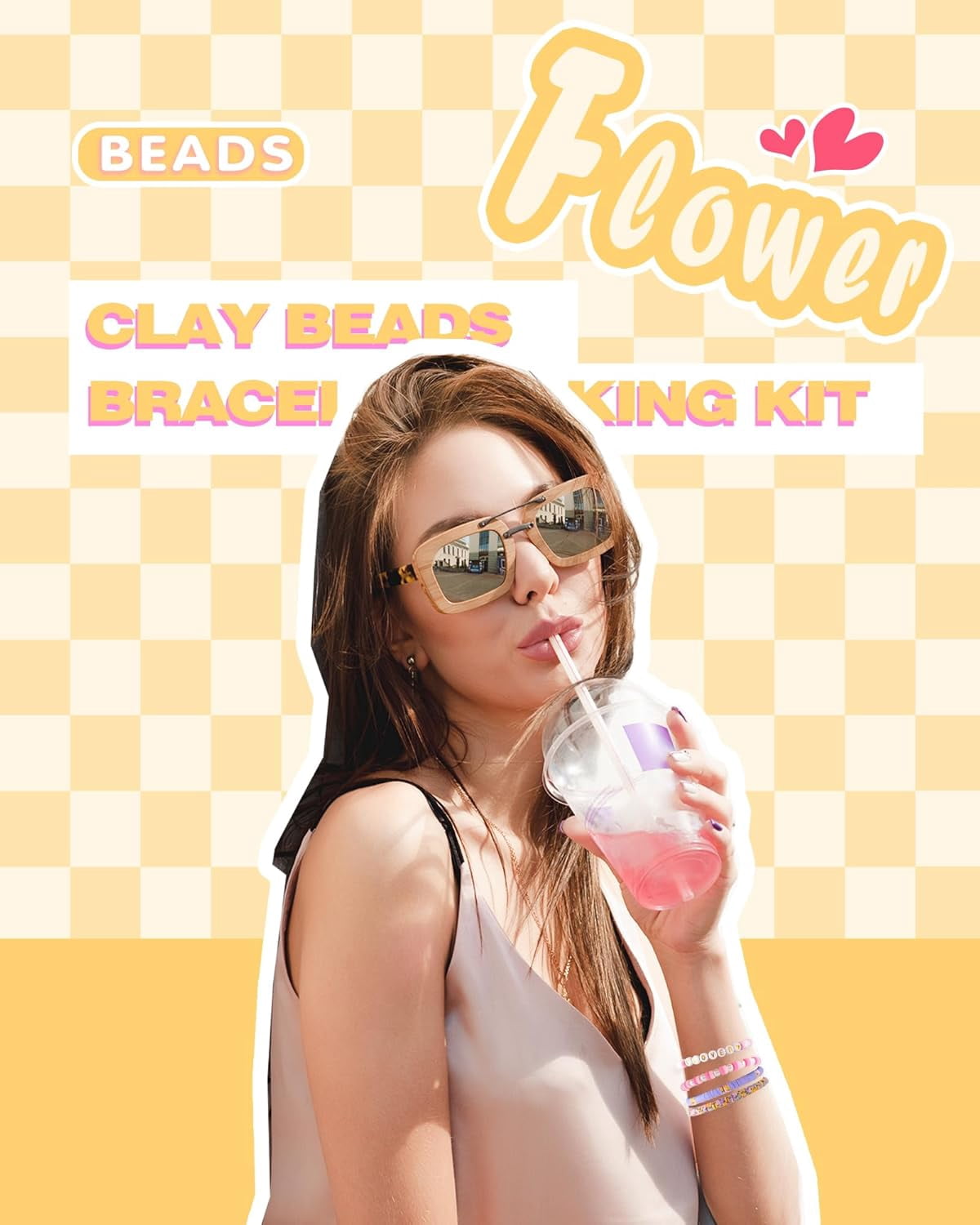 7200 Pcs Clay Beads Friendship Bracelet Making Kit, 24 Colors 6mm Polymer Heishi Beads, Pastel