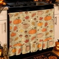 thumbnail image 5 of Farmhouse Oven Skirt Curtain, Cotton‑Blend Fall Pumpkin Coffee Cup Stove Curtain, Self‑Adhesive Oven Curtain Skirt 30 x 25.2 Inch, 5 of 9