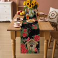 thumbnail image 2 of Christmas Poinsettia Table Runner 120 Inches Long Farmhouse Dress Scarves, Winter Cardinal Bird Pine Cone Needle Dining Tablerunner for Coffee Table/Kitchen Island/Party Décor, 13" x 120", 2 of 8