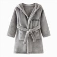 thumbnail image 4 of HFHAPW Boys Girls Robe Fleece Hooded Soft Toddler Bathrobe Cute Boys Bathrobe Fuzzy Plush Robes for 2T 3T 4T 5T 6T 7T Kids(Grey,3-4 Y), 4 of 4